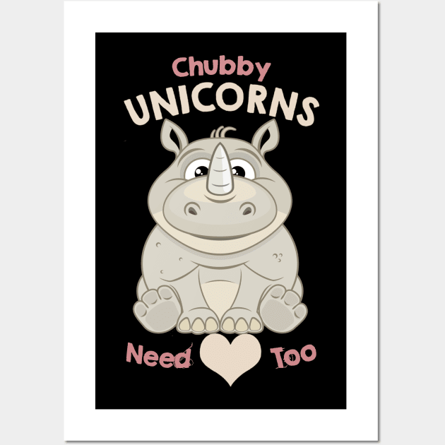 chubby unicorns need love too Wall Art by hanespace